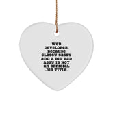 Gifts from Family for Web Developers - Inspirational Funny Heart Ornament - Christmas Unique Decorations for Web Programmer Friends - Image 1